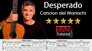 Cancion del Mariachi From Desperado  Fingerstyle Guitar Tutorial  Sheet amp Tab [upl. by Asial]