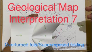 Geological Map Interpretation Exercise7  Overturned fold Superposition folding 3D visualisation [upl. by Euqcaj]