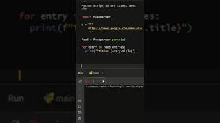 4Line Python Script to Pull the Latest Headlines coding pythonforeveryone python python3 [upl. by Nylde]