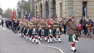 2024 Remembrance Sunday military parade salutes LordLieutenant in the City of Perth Scotland [upl. by Ewall]