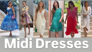 Midi Dresses  Trendy Length🌹 [upl. by Gunn667]