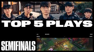 Top 5 Plays of Semifinals  Worlds 2023 [upl. by Wilhide]