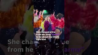 Travis Kelce blows a kiss after Taylor Swift changes Karma lyric Shorts [upl. by Ahsekad]