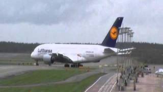 Lufthansa A380 Landing and Takeoff At Arlanda Airport [upl. by Malynda437]