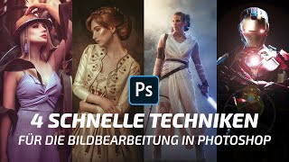 4 effektive Photoshop Techniken für Fotografen  Bildbearbeitung  Fantasy Grundlagen [upl. by Dave]