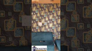 Wallpaper fixing interiordesignviralshorts interiordesignartificialgrass diwali [upl. by Ecilahs]