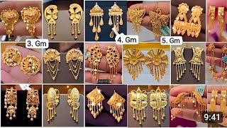 latest gold earring designs with weight and pricejhumkaheavyandweightgoldearringslongearringbali [upl. by Aztirak]