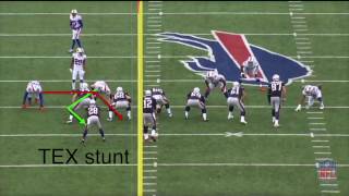 Sack by Kyle Williams vs Patriots  TEX pick stunt [upl. by Percy]