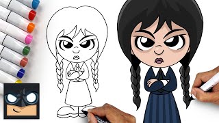 How To Draw Wednesday Addams  Netflix Wednesday [upl. by Nida]