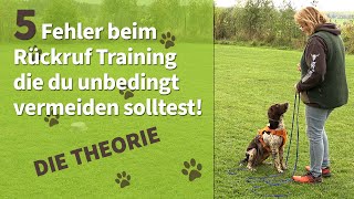 Hund Rückruf ➡️ 5 Fehler beim Rückruf Trainieren die du vermeiden solltest ➡️ Die Theorie ✔️ [upl. by Castillo]