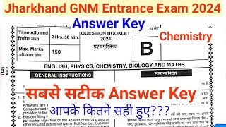 Jharkhand GNM Entrance Exam 2024 Answer Key  Chemistry  Jharkhand gnm entrance exam 2024 [upl. by Shawna]