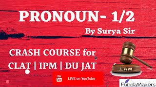 IPM Preparation  IPM Online Coaching  IPM2020  Pronoun 12  Crash Course for CLAT IPM amp DU JAT [upl. by Monia]