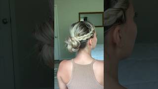 Easy Braided Updo for Beginners Medium amp Long Hairstyles  School Hair  Work Hair shortsfeed [upl. by Akeim]