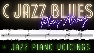 C Jazz Blues Play Along Tracks for Piano │Jazz Piano Lessons 20 [upl. by Erialc]