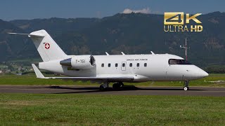 Bombardier Challenger 604 Swiss Air Force T751 arrival Zeltweg Air Base LOXZ [upl. by Uriiah947]