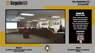 Seguin ISD Regular Board Meeting 092623 [upl. by Juli347]