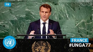 Français 🇫🇷 France  President Addresses United Nations General Debate 77th Session  UNGA [upl. by Beberg]