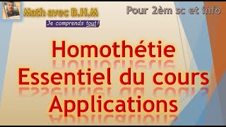 Homothétie cours appliqué sur géogebra pour 2ème sc et info [upl. by Ratep527]