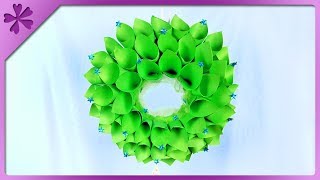 DIY How to make Christmas wreath out of paper ENG Subtitles  Speed up 429 [upl. by Frankie]