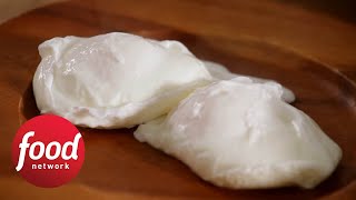 How to Poach Eggs For Beginners  Food Network [upl. by Yacano879]