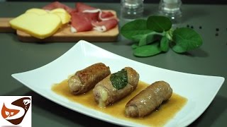 Involtini di carne con ripieno di prosciutto e formaggio  Secondi di carne meat rolls recipe [upl. by Ellerey921]