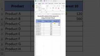 Rounding off numbers to the nearest number in excel using mround exceltips exceltech exceltricks [upl. by Yesllek]