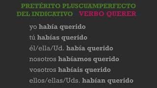 QUERER  PRETÉRITO PLUSCUAMPERFECTO del INDICATIVO  CONJUGACIÓN DE VERBOS EN ESPAÑOL [upl. by Epillihp264]