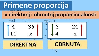 Primena proporcije u direktnoj i obrnutoj proporcionalnosti [upl. by Aicen]