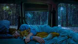 Rain Sounds for Sleeping  Fall Asleep Fast In 3 Minutes 💤 With Heavy Rain amp Thunder on the Car [upl. by Nnylassej]