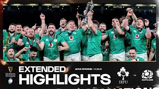 IRISH GLORY ☘️  EXTENDED HIGHLIGHTS  IRELAND V SCOTLAND  2024 GUINNESS MENS SIX NATIONS RUGBY [upl. by Rodd]