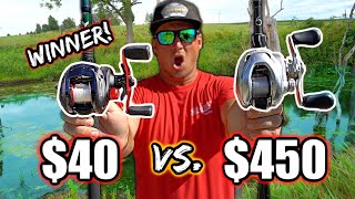 CHEAP 40 Baitcaster is BETTER than a 450 EXPENSIVE Baitcaster SURPRISING Fishing Challenge [upl. by Mahda984]