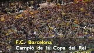 Celebracion del barcelonismo en el Santiago Bernabeu final Copa del Rey 1997 [upl. by Katherina238]