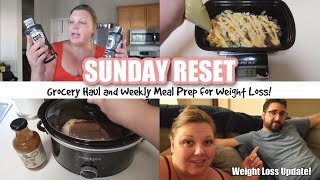 SUNDAY RESET Weight Loss Update Grocery Haul and Weekly Meal Prep for Weight Loss Calorie Deficit [upl. by Hanny]