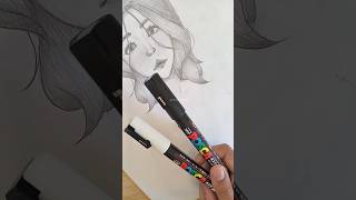 BlackWhite Marker Activation 🖤🤍 acrylic markers activation posca relaxing satisfying shorts [upl. by Caroline]