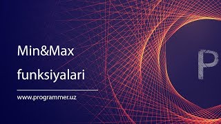 14 Min Max funksiyalarini yaratish  Cda dasturlash darslari [upl. by Kirad]