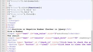 Positive or Negative Number Checker in jQuery [upl. by Nahgrom]