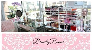 Updated Beauty Room Makeup Collection Decor and Storage [upl. by Hakkeber]