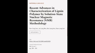 Recent Advances in Characterization of Lignin Polymer by SolutionState Nuclear Magne  RTCLTV [upl. by Rolanda]