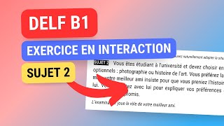 DELF B1 Interaction Sujet 2 [upl. by Guillaume]