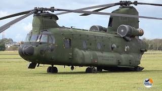 Heldairshow 2017 Chinook startup  Royal Netherlands Air Force [upl. by Elicia]