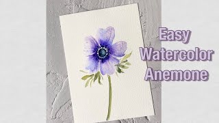 Easy Watercolor Anemone Tutorial for Beginners  Step by Step Watercolor Tutorial [upl. by Aenehs]