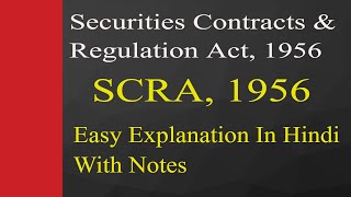 Securities Contacts and Regulation Act 1956  SCRA 1956 [upl. by Esyak]