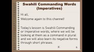 Swahili Commanding Verbs [upl. by Anahsor]