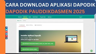 CARA DOWNLOAD APLIKASI DAPODIK PAUD TK SD SMP SMA PAUDDIKDASMEN [upl. by Zitah]