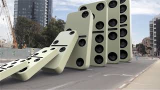 Domino Effect  The largest domino simulation V4 on a Real Footage [upl. by Ambrose651]