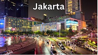 Jakarta is AMAZING at Night Walking Tour 4K  Indonesia [upl. by Hoeg797]