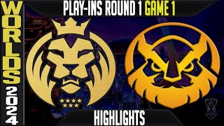 MDK vs VKE Highlights Game 1  Worlds 2024 Play Ins Round 1  Mad Lions Koi vs Vikings Esports G1 [upl. by Ado]