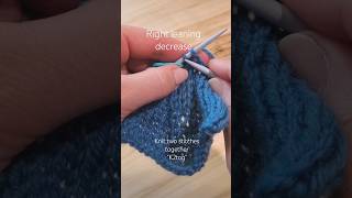 quotK2togquot  Right leaning decrease  knitting tutorial knitting howto diy decrease [upl. by Araf15]