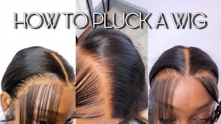 How to PLUCK YOUR LACE FRONTAL WIG  Beginner Friendly  Beauty Forever [upl. by Yrollam467]