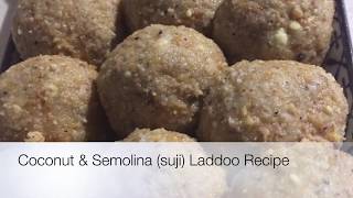 Coconut amp Semolina suji Laddoo Recipe [upl. by Oremar]